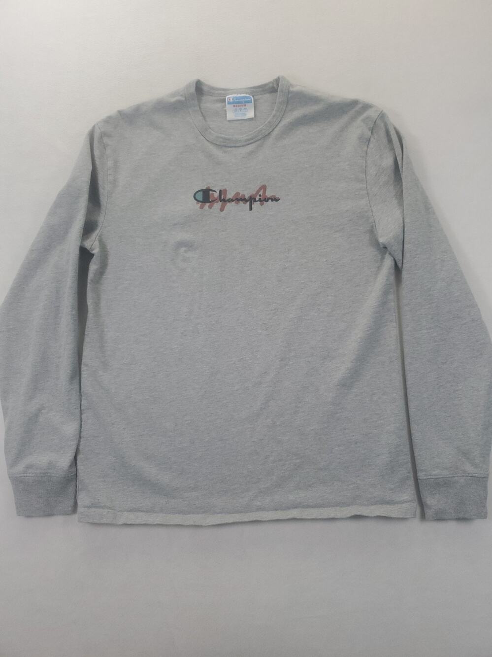 Vintage Champion Label - CHAMPION Shadow Logo (MED) Long Sleeve Shirt